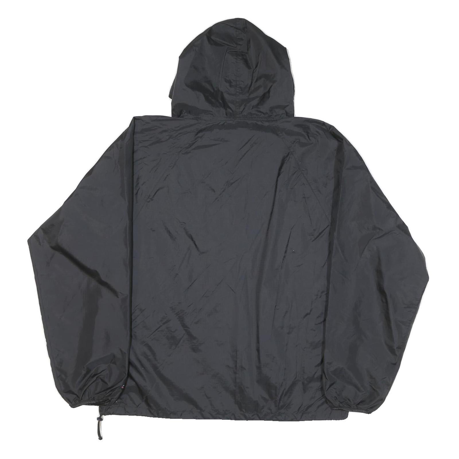 HELLY HANSEN Mens Black Outdoor Jacket M Nylon Plain Hooded Zip Pockets
