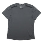 NIKE Mens Grey & Black Running T-Shirt L Short Sleeve Crew Neck Breathable