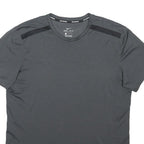 NIKE Mens Grey & Black Running T-Shirt L Short Sleeve Crew Neck Breathable