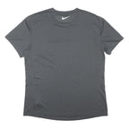 NIKE Mens Grey & Black Running T-Shirt L Short Sleeve Crew Neck Breathable