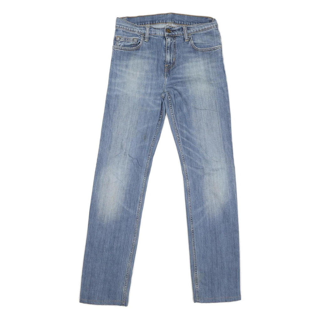 CARHARTT Mens Slim Blue Denim Jeans W28 L30 Cotton Blend Zip Pocket Casual