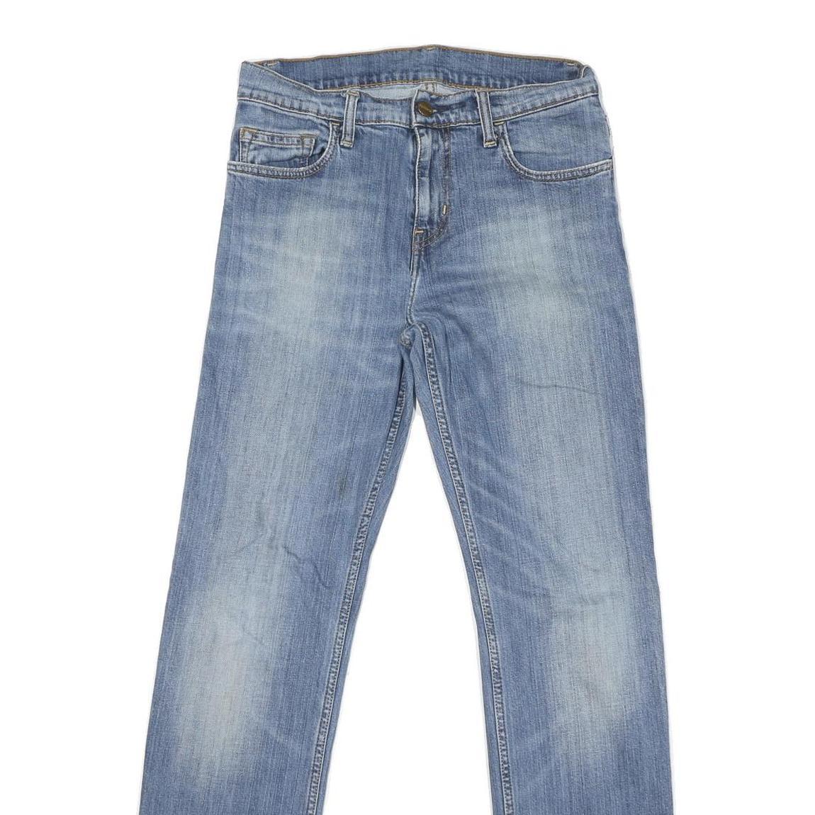 CARHARTT Mens Slim Blue Denim Jeans W28 L30 Cotton Blend Zip Pocket Casual