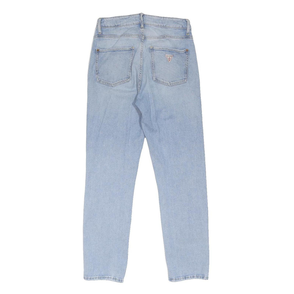 GUESS Womens Light Blue Regular Fit Straight Denim Jeans Button W28 L27 Classic
