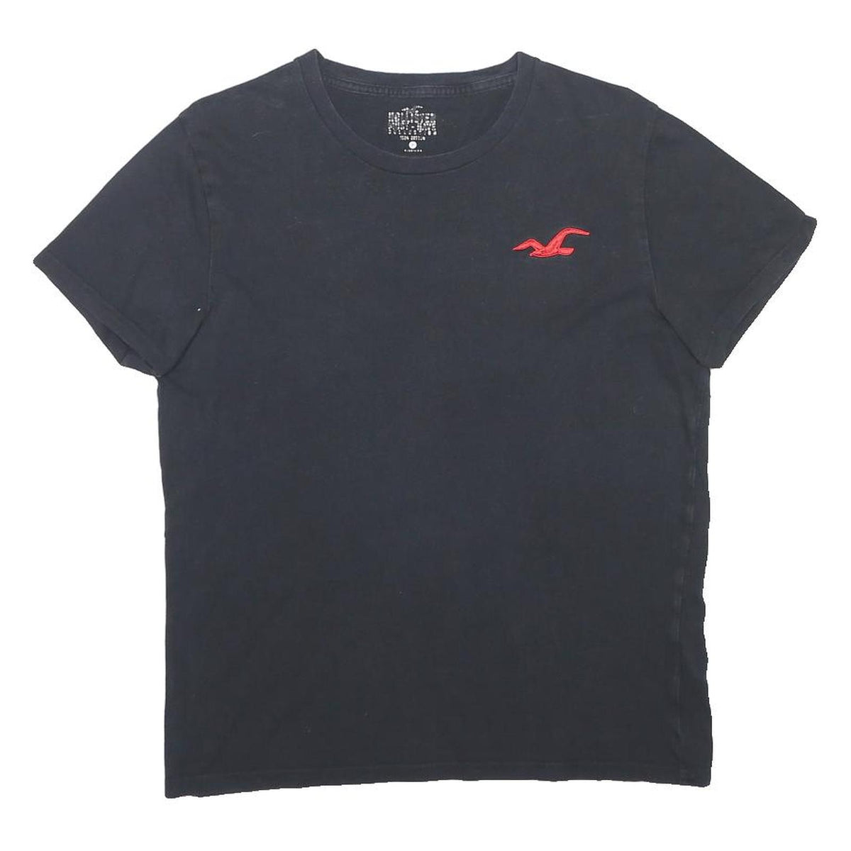 HOLLISTER Mens Black & Red Logo Graphic T-Shirt M Short Sleeve Crew Neck