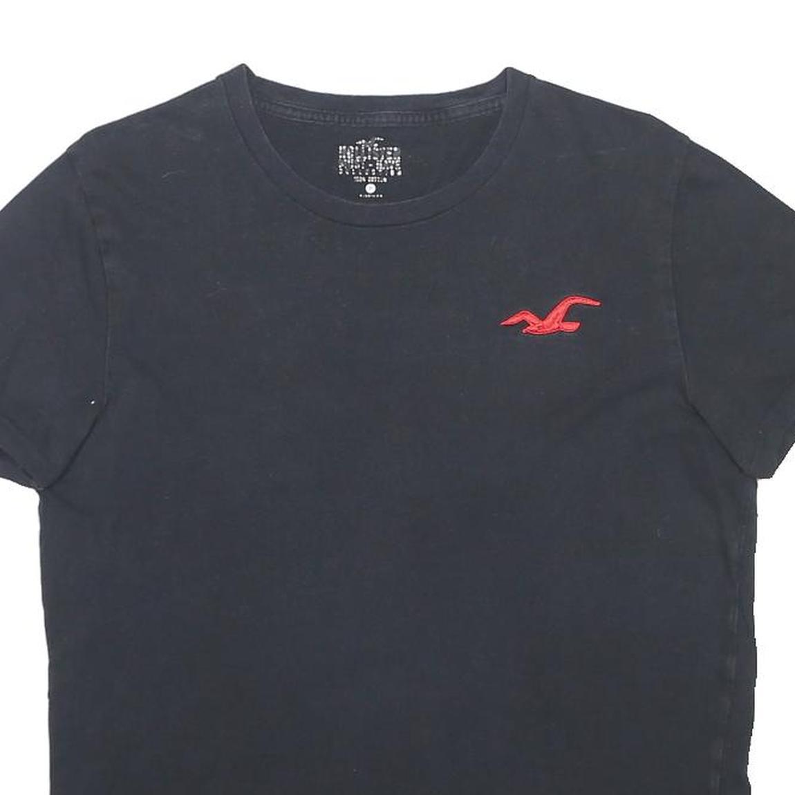 HOLLISTER Mens Black & Red Logo Graphic T-Shirt M Short Sleeve Crew Neck