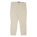 TOMMY HILFIGER Womens Regular Fit Beige Cotton Blend Regular Leg Trousers W34
