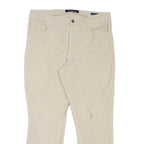 TOMMY HILFIGER Womens Regular Fit Beige Cotton Blend Regular Leg Trousers W34