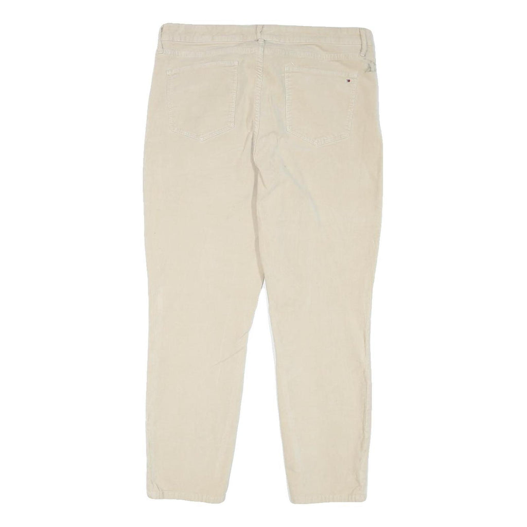 TOMMY HILFIGER Womens Regular Fit Beige Cotton Blend Regular Leg Trousers W34