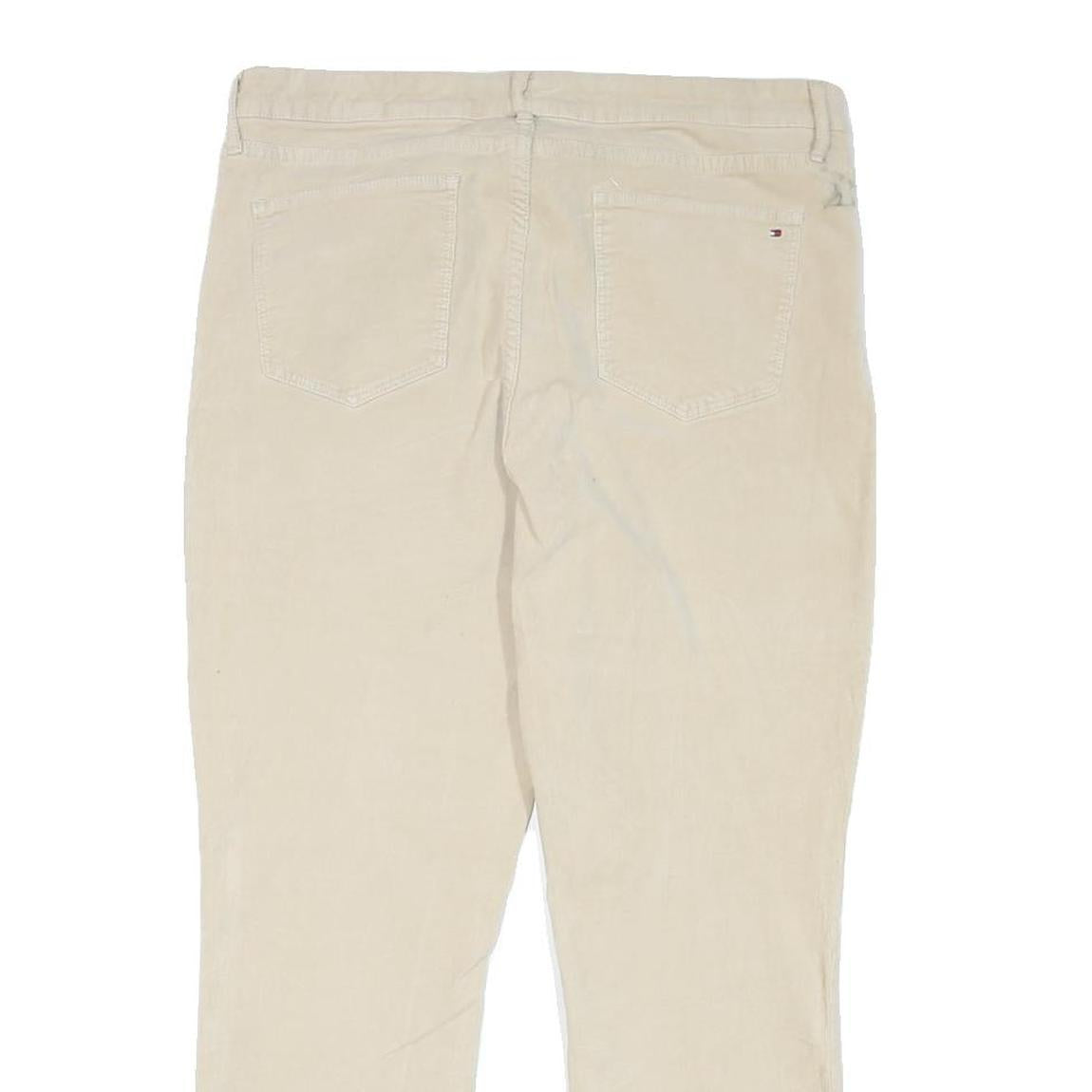 TOMMY HILFIGER Womens Regular Fit Beige Cotton Blend Regular Leg Trousers W34