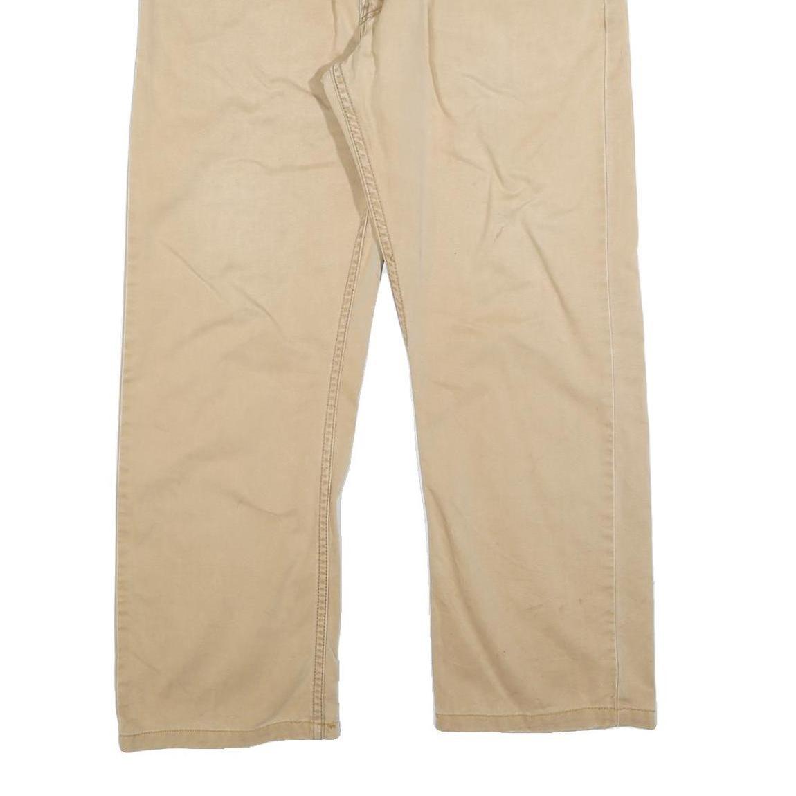 LEVI'S Mens Cotton Blend Beige Relaxed Straight Trousers W36 L30 Casual Zip