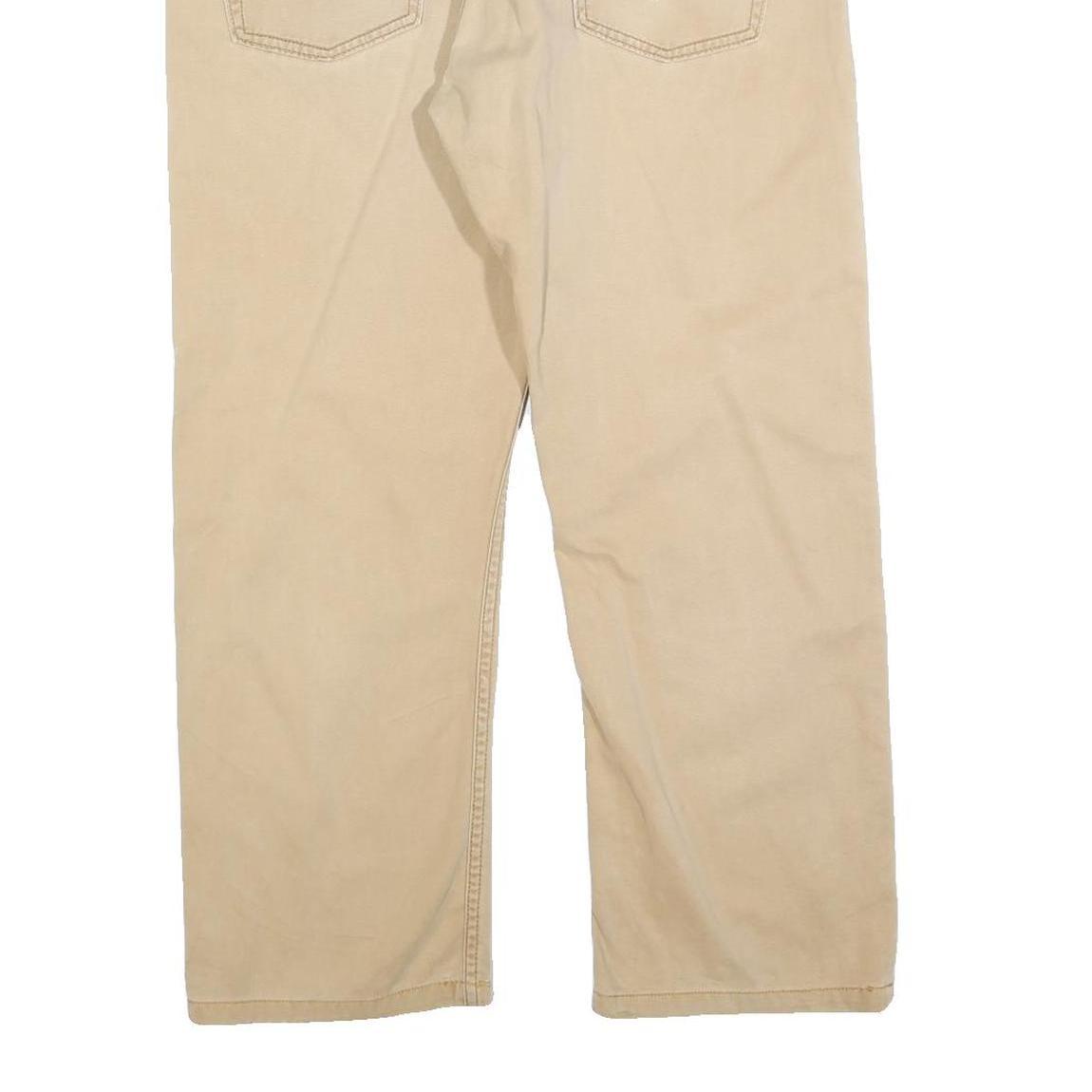 LEVI'S Mens Cotton Blend Beige Relaxed Straight Trousers W36 L30 Casual Zip