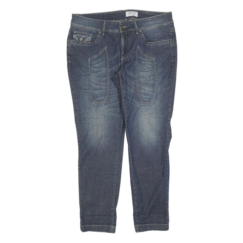 JECKERSON Womens Blue Regular Straight Denim Jeans W33 L30 Stylish Cotton Blend