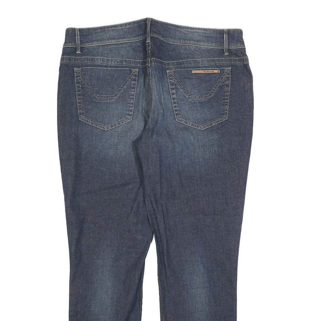 JECKERSON Womens Blue Regular Straight Denim Jeans W33 L30 Stylish Cotton Blend