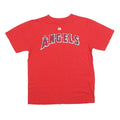 MAJESTIC Mens Red Angeles Graphic T-Shirt S Short Sleeve Crew Neck Baseball