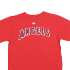 MAJESTIC Mens Red Angeles Graphic T-Shirt S Short Sleeve Crew Neck Baseball