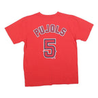 MAJESTIC Mens Red Angeles Graphic T-Shirt S Short Sleeve Crew Neck Baseball