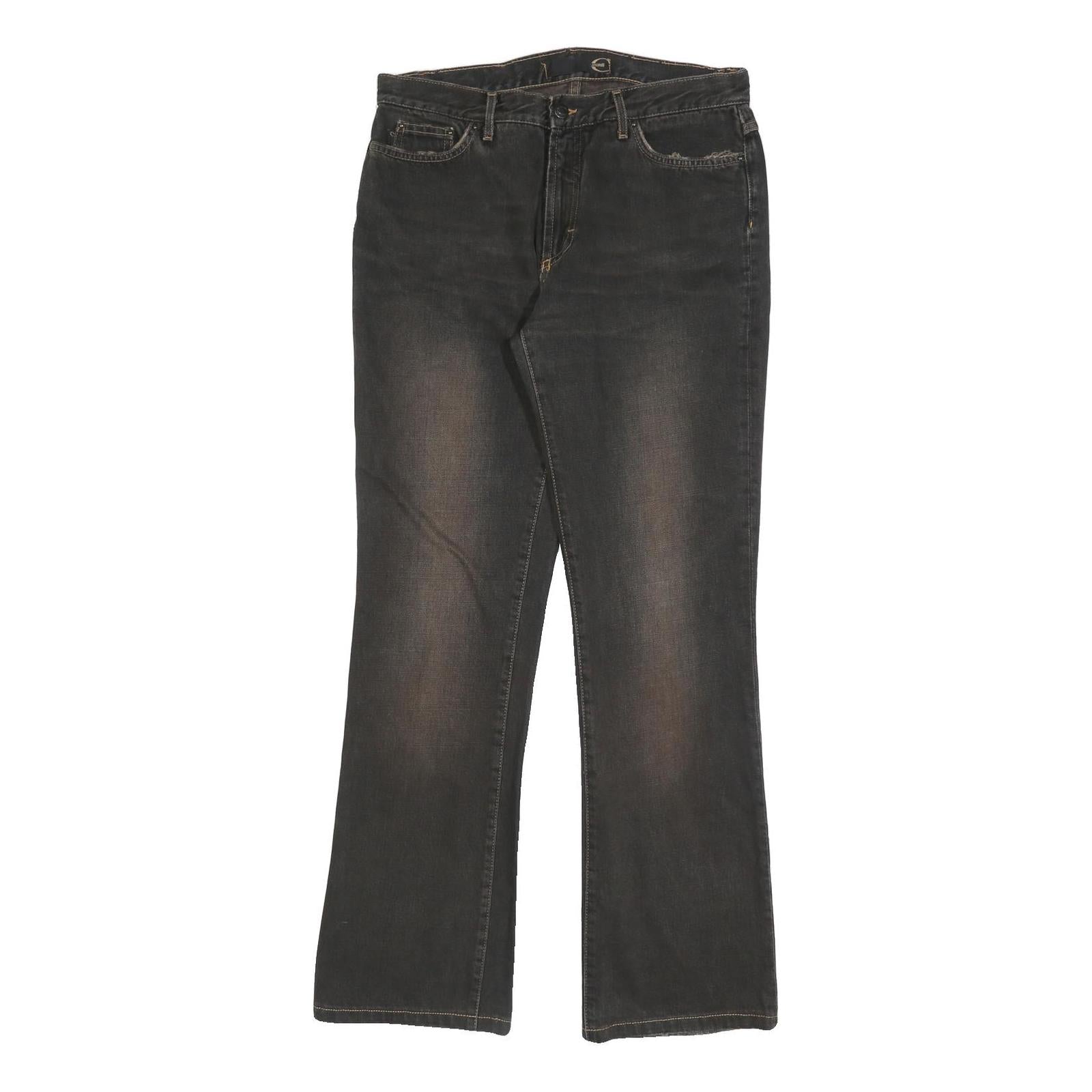 JUST CAVALLI Womens Regular Fit Black Denim Jeans W32 L32 Stylish Cotton Blend