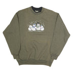 LEE Mens Green Crew Neck M Snowman Graphic Cotton Sweatshirt Pullover