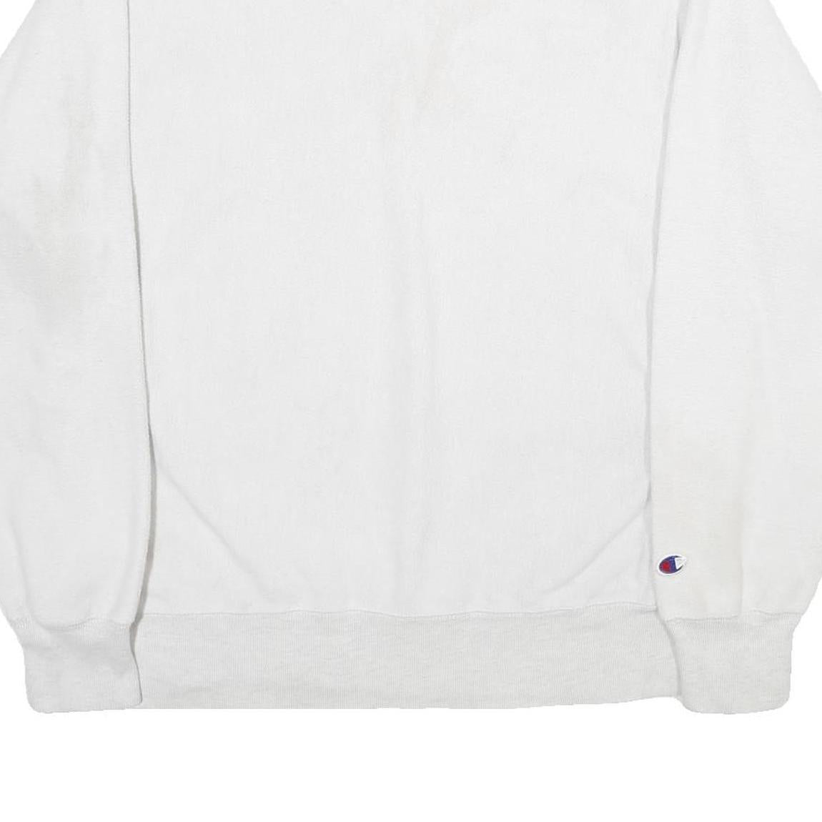 CHAMPION REVERSE WEAVE Mens White Crew Neck L Cotton Blend Sweatshirt Pullover