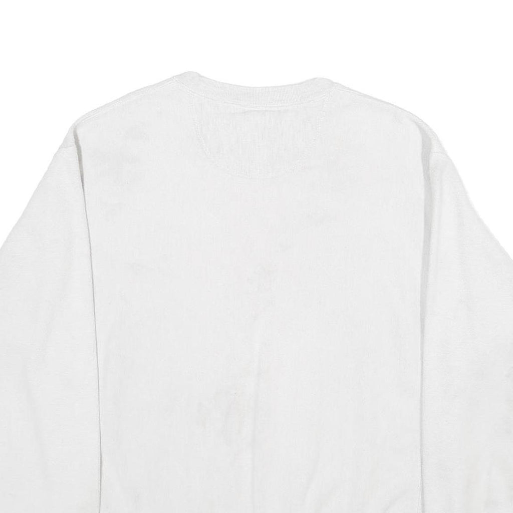 CHAMPION REVERSE WEAVE Mens White Crew Neck L Cotton Blend Sweatshirt Pullover