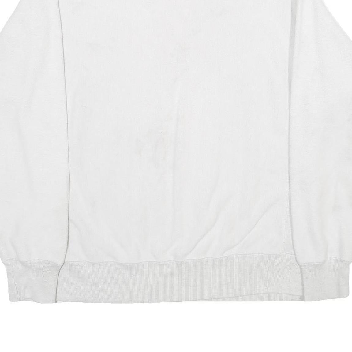 CHAMPION REVERSE WEAVE Mens White Crew Neck L Cotton Blend Sweatshirt Pullover
