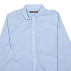 BEN SHERMAN Mens Blue Check Shirt S Cotton Button Down Long Sleeve Classic