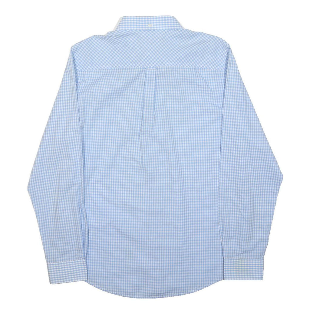 BEN SHERMAN Mens Blue Check Shirt S Cotton Button Down Long Sleeve Classic