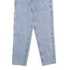 KARL KANI Mens Classic Light Blue Denim Jeans W24 L28 Logo Patchwork Cotton Zip