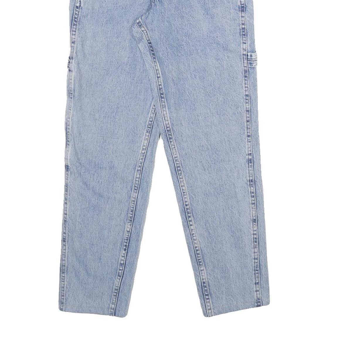 KARL KANI Mens Classic Light Blue Denim Jeans W24 L28 Logo Patchwork Cotton Zip