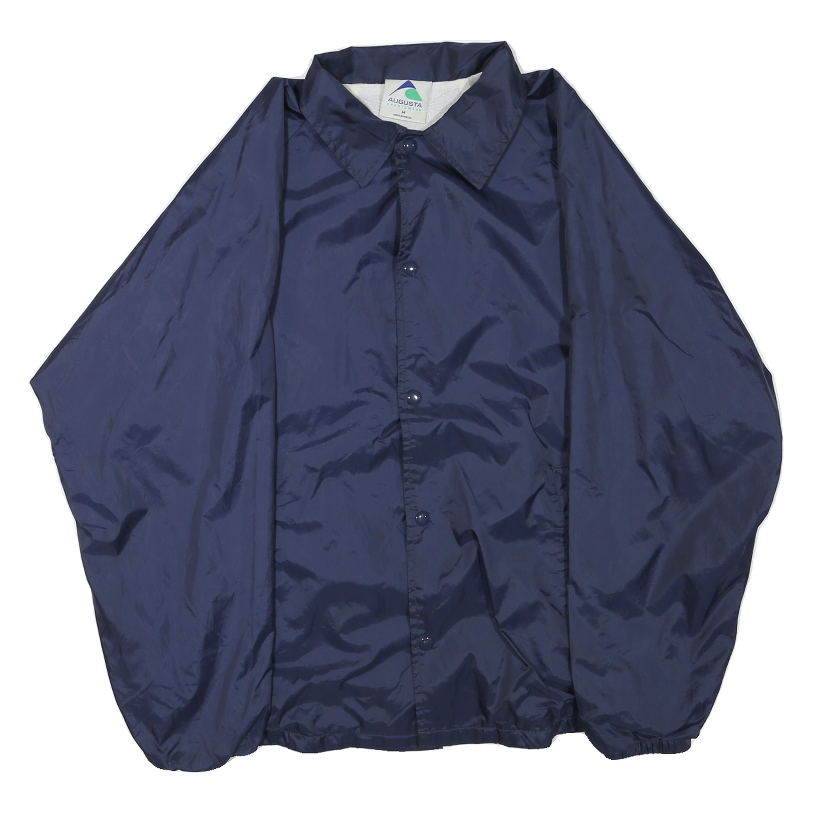 AUGUSTA Mens Navy Blue Button Jacket M Polyester Blend Plain Lightweight Casual