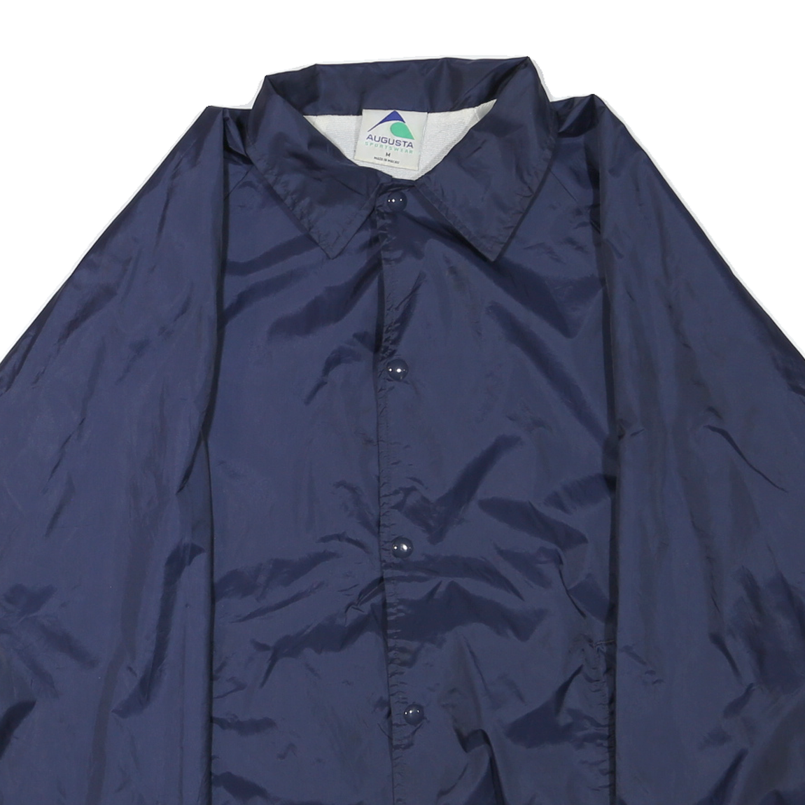 AUGUSTA Mens Navy Blue Button Jacket M Polyester Blend Plain Lightweight Casual