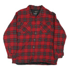 CANYON Mens Red Black Check Shirt XL Casual Cotton Blend Button Up Flannel