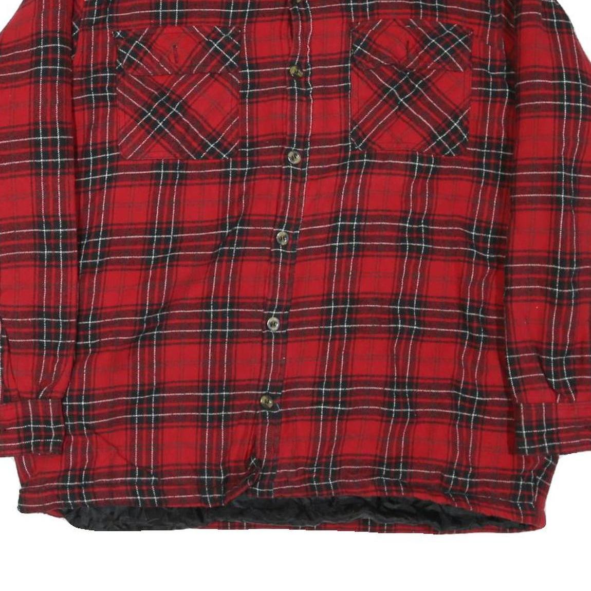 CANYON Mens Red Black Check Shirt XL Casual Cotton Blend Button Up Flannel