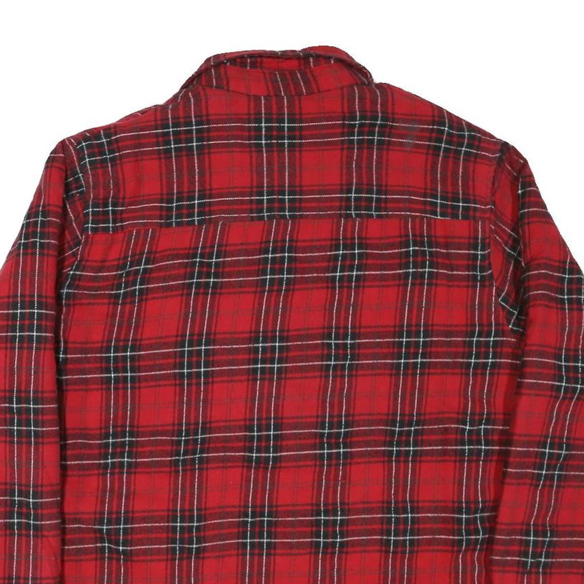 CANYON Mens Red Black Check Shirt XL Casual Cotton Blend Button Up Flannel
