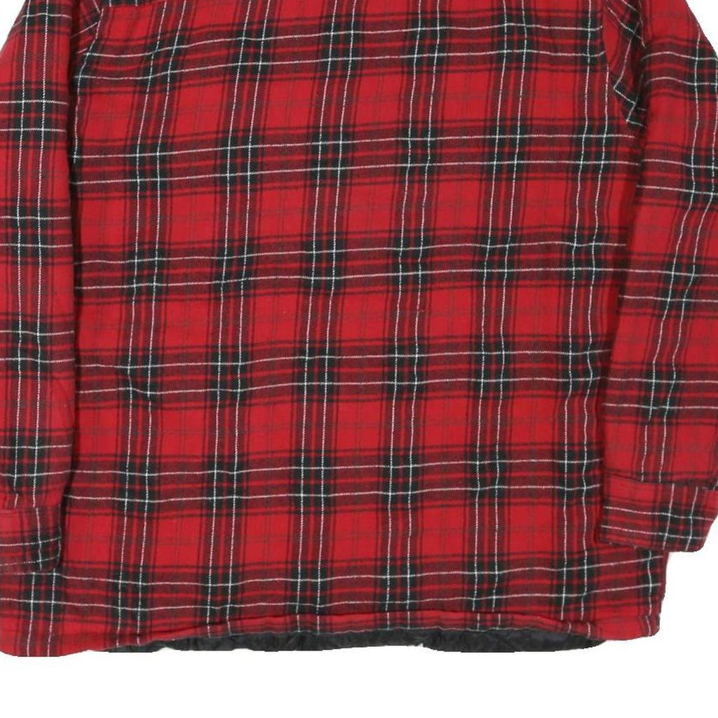CANYON Mens Red Black Check Shirt XL Casual Cotton Blend Button Up Flannel