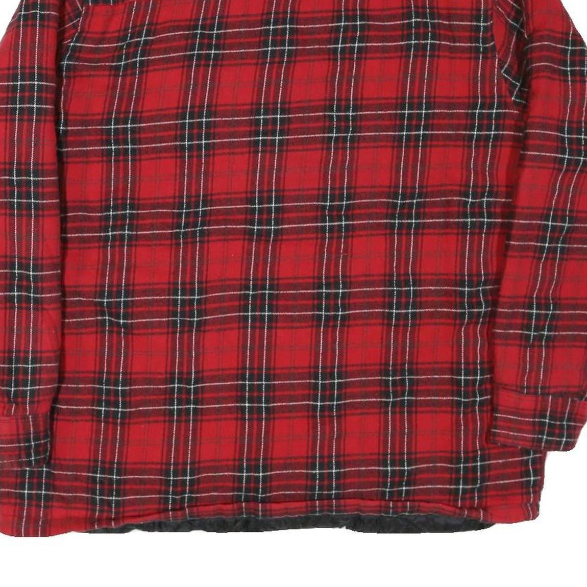 CANYON Mens Red Black Check Shirt XL Casual Cotton Blend Button Up Flannel
