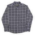 EDDIE BAUER Mens Blue & White Check Shirt L Button-Down Collar Long Sleeve