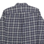 EDDIE BAUER Mens Blue & White Check Shirt L Button-Down Collar Long Sleeve