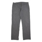 DICKIES Mens Cotton Blend Grey Regular Straight Trousers W36 L34 Workwear Zip