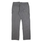DICKIES Mens Cotton Blend Grey Regular Straight Trousers W36 L34 Workwear Zip