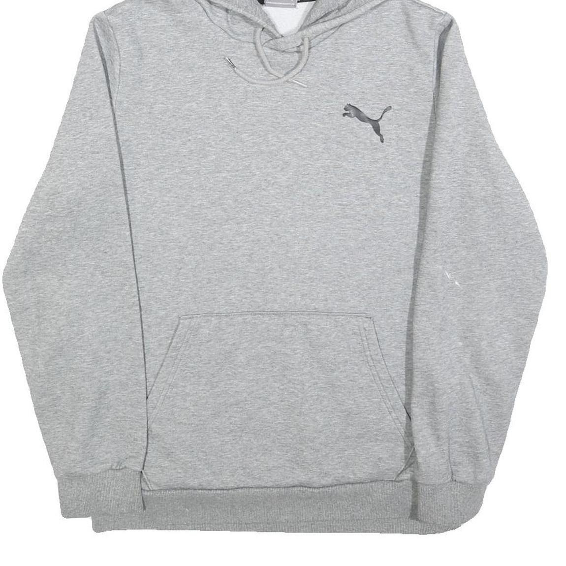 PUMA Mens Grey Hoodie S Cotton Pullover Casual Sportswear