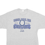 NFL Mens Grey Super Bowl XLI Champions Graphic T-Shirt L Short Sleeve Crew Neck