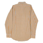 POLO RALPH LAUREN Mens Orange & White Checked Shirt M Cotton Blend Classic Fit