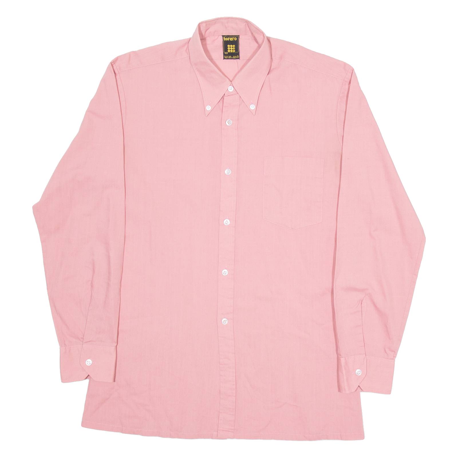 TORERO Mens Plain Shirt Red Long Sleeve M