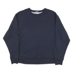 CHAMPION Mens Navy Blue Cotton Blend Crew Neck Sweatshirt L Casual Pullover