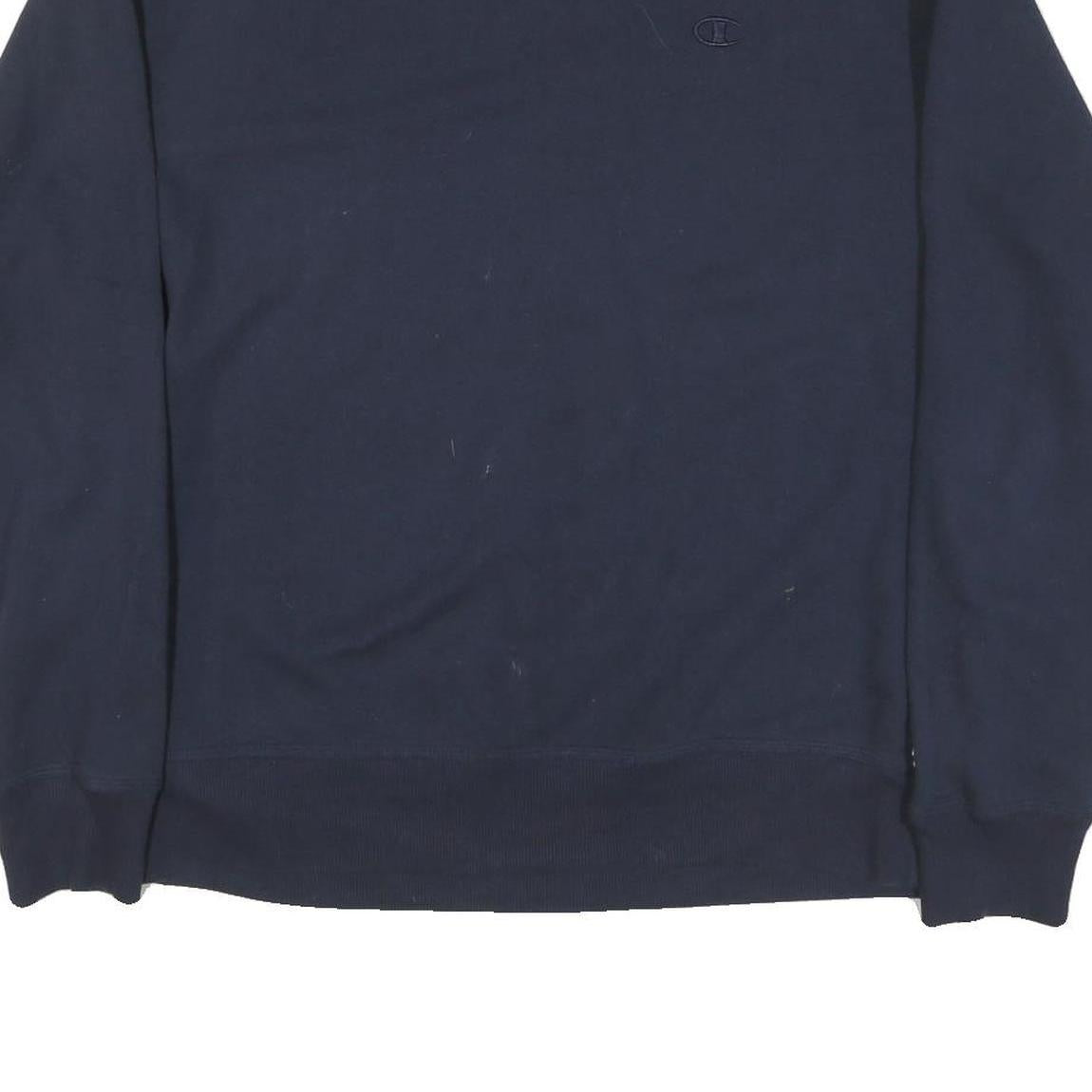 CHAMPION Mens Navy Blue Cotton Blend Crew Neck Sweatshirt L Casual Pullover