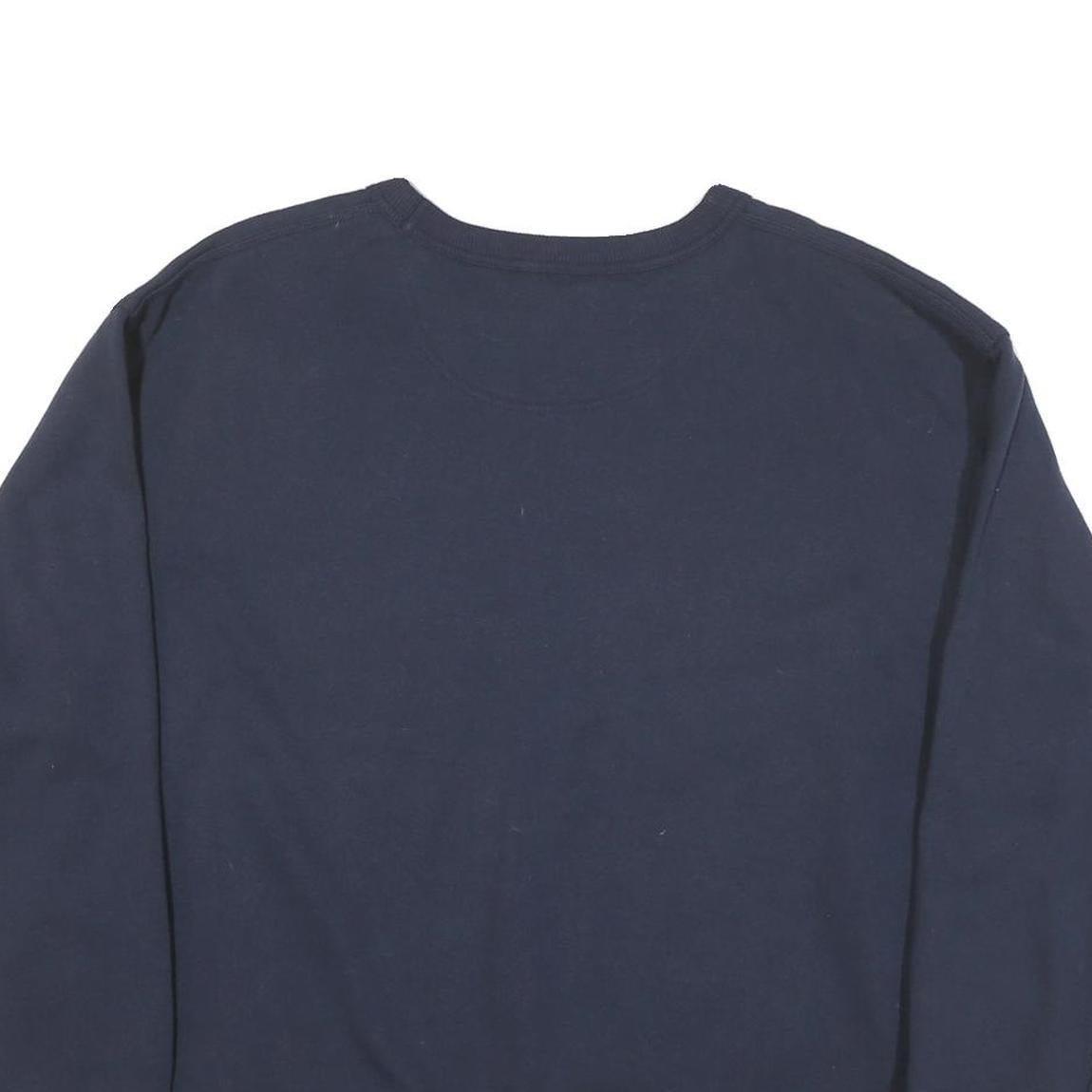 CHAMPION Mens Navy Blue Cotton Blend Crew Neck Sweatshirt L Casual Pullover