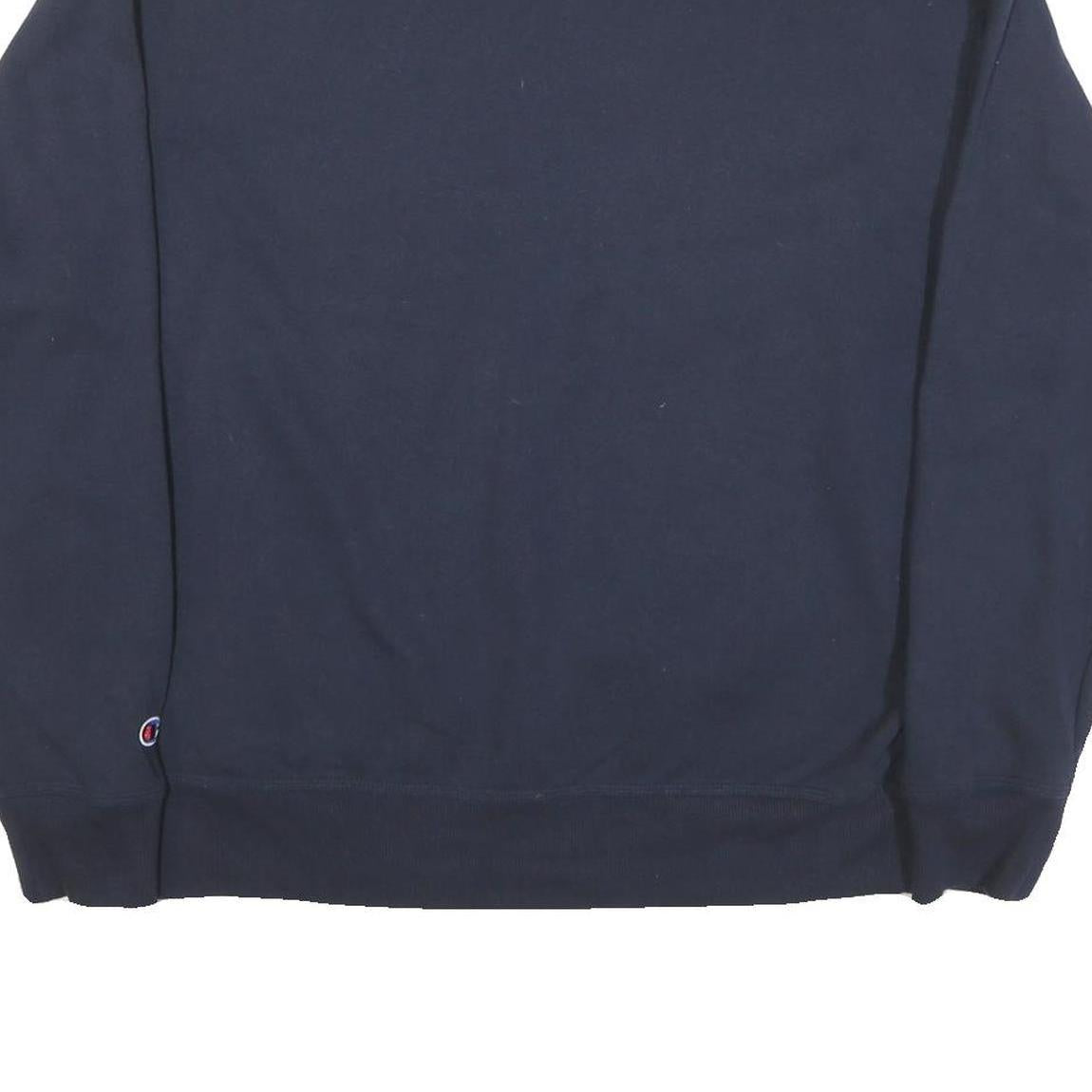 CHAMPION Mens Navy Blue Cotton Blend Crew Neck Sweatshirt L Casual Pullover