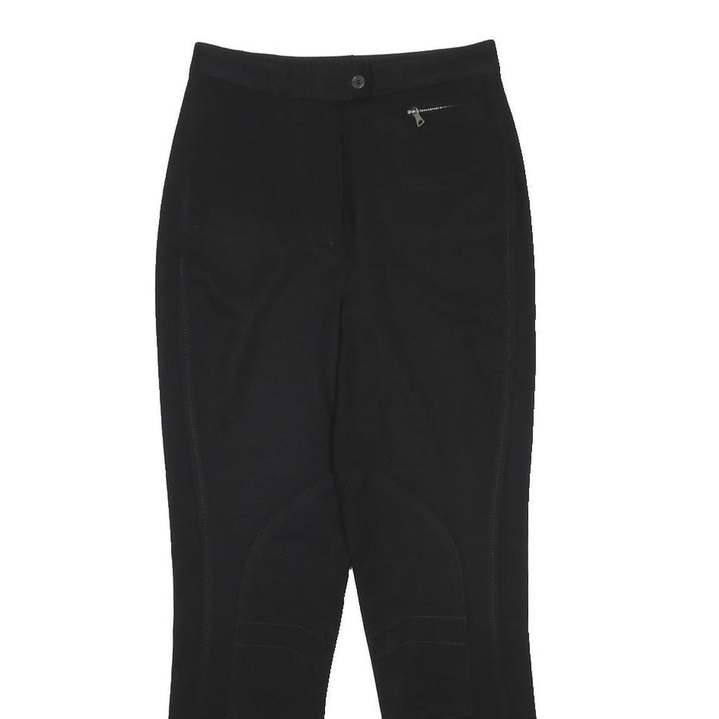 PRADA Womens Black Wool Blend Slim Zip Straight Trousers W26 L29 Elegant Fit