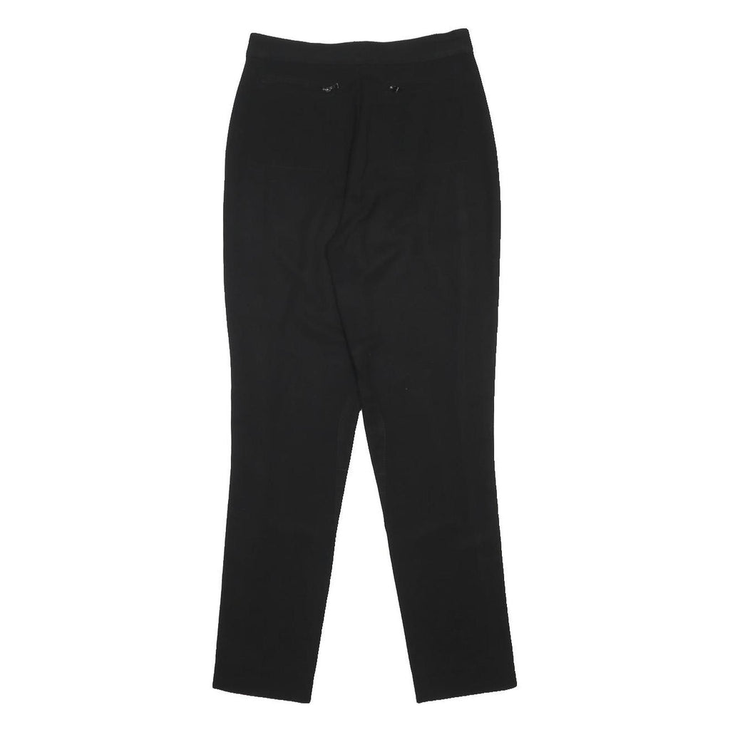 PRADA Womens Black Wool Blend Slim Zip Straight Trousers W26 L29 Elegant Fit